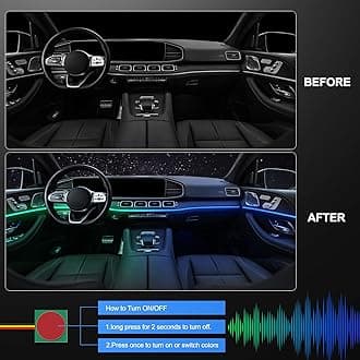 Acrylic Interior Car LED Strip Light with Wireless APP, RGBIC Dreamcolor 2 in 1 Ambient Lighting Kits, 16 Million Colors Sound Active Function Car Neon Lights, Sync to Music (dreamcolor 2 in 1)