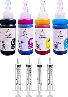 ANG Refill Ink Kit | Compatible with MG2170, MG2270, 2570s, MG3170, MG4170, MG5170 | 100g x 4 Bottles with Syringe