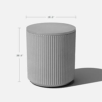 Veradek 21in Outdoor Cooler Side Table, Modern, Stone-Plastic Composite, Gray, Weather Resistant, Made in Canada