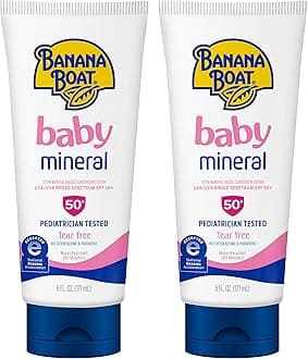 100% Mineral Baby Sunscreen Lotion SPF 50 Twin Pack | SPF 50 Sunscreen for Babies, Baby Sunblock Lotion, Oxybenzone Free, 6oz each