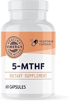 Vimergy5-MTHF, 60 Servings – Highly Absorbable Capsules – Supports Brain Health & Cognitive Function – Healthy Mood Support Supplement* - Non-GMO, Gluten-Free, Vegan & Paleo Friendly (60 Count)