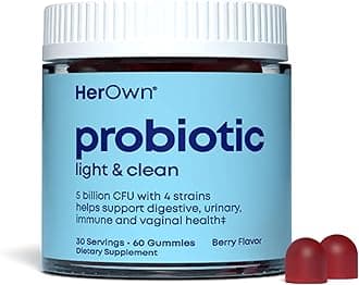 her own Probiotic & Prebiotic Gummy, Supports Digestive Health, Promotes Healthy Gut, Supports Immune Health, 5 Billion CFUs, Gluten and Soy Free, Vegan, 60 Gummies, 60 Servings