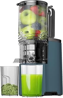Cold Press Juicer, 5.8" Wide Juice Extractor Machine with 400W, High Juice Performance, Slow Chew Juicer for Whole Vegetables and Fruits, Premium Silver