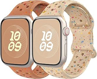 Sport Band for Apple Watch Bands Series 11 10 9 8 7 6 5 4 3 SE Ultra/3/2 Men Women,Recycled Plastic-Soft Breathable Silicone Strap for Nike+ iWatch Band 40mm 42mm 41mm 46mm 44mm 45mm 38mm 49mm,SE/3/2