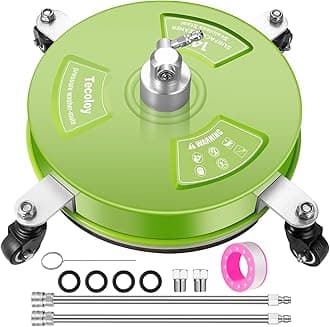 14" Pressure Washer Surface Cleaner with 4 Wheels-Stainless Steel Power Washer Accessories for Concrete Driveways Sidewalks Patios Cleaning Green