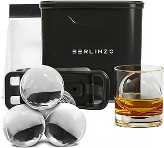 Premium Ice Ball Maker - Large 2.4 Inch Whiskey Ice Mold - Crystal Clear Ice Maker with Storage Bag