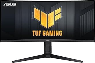 TUF Gaming VG34VQL1B 34” Curved HDR Monitor, WQHD (3440x1440), 165Hz, 1ms, Extreme Low Motion Blur, FreeSync Premium, Eye Care, DisplayPort HDMI USB, Height Adjustable, DisplayHDR 400, Black