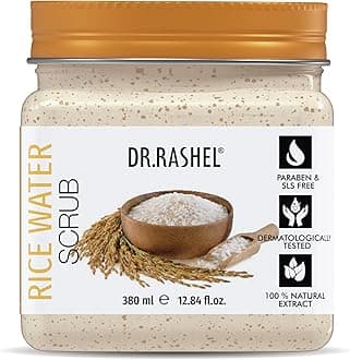DR.RASHEL Rice water Face Scrub For Men & Women (380 Ml) | Hydrating & Moisturizer Scrub | Cleanser Scrub For Deep Exfoliation & soothnes | Dead Skin Cell Remover Facial Scrub For All Skin Types