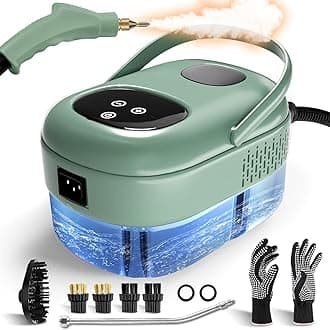 2500W Handheld Steam Cleaner, High Pressure Steamer for Cleaning, Portable Steam Cleaning Machine for Home Use with 3 Brushes, Electric Steam Cleaner for Car, Kitchen, Furniture, Grout, Tile(Green)