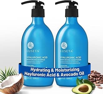 Luseta Hyaluronic Acid Moisturizing Shampoo & Conditioner Set for Dry and Damaged Hair, Sulfate Free Shampoo and Conditioner for Women Infused with Argan Oil and Shea Butter Paraben-Free2 x 16.9oz