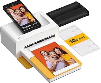 Dock Plus 4x6 Portable Instant Photo Printer, Compatible with iOS, Android and Bluetooth Devices Full Color Real Photo, 4Pass & Lamination Process, Premium Quality - Convenient