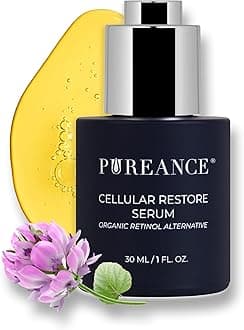 PUREANCE Organic Retinol Bakuchiol Serum for Face with Jojoba Oil, Sea Buckthorn, Bakuchiol oil I Anti Aging Collagen Booster Serum, Reduces Fine Lines & Wrinkles I 1 Fl Oz