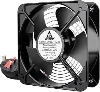 GDSTIME AC 220V Fan 200 x 60mm Axial Cooling Fan 240V 200mm x 200mm x 60mm Fan Big Airflow for Cooling Ventilation Exhaust DIY Projects