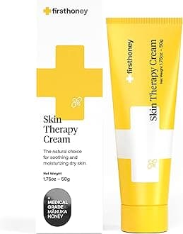 FIRST HONEY Manuka Honey Cream for Dry & Itchy Skin | Fast Relief for Eczema, Rosacea, Psoriasis, & Dermatitis | Natural & No Fillers|1.75 Ounce