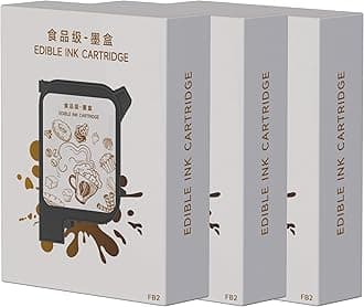 High Speed Coffee Printer Ink Cartridge Replacement for EB-Pro, Printing Exquisite Patterned Coffee Latte Art, Brown 3PCS Fancy Box