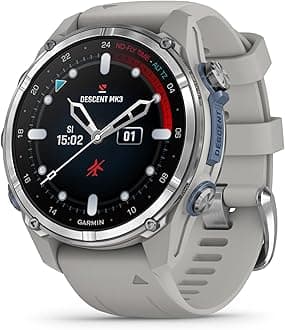 Garmin Descent Mk3 Watch Style-Dive Computer, 43mm, Steel with Fog Gray Band