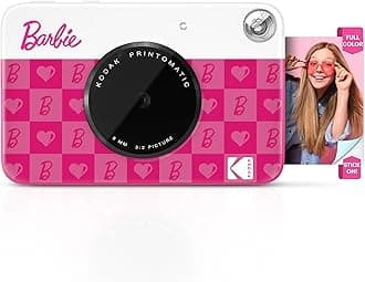KODAK Barbie x Printomatic Full-Color Instant Print Digital Camera – 5MP Portable Barbie Camera Prints Colorful 2x3” Sticky-Back Photos – Iconic Style