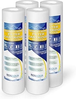 Ronaqua 50M-4PK 50-Micron Sediment Water Filter Cartridge 4-Pack, Well-Matched with P5, AP110, WFPFC5002, CFS110, RS14, WHKF-GD05