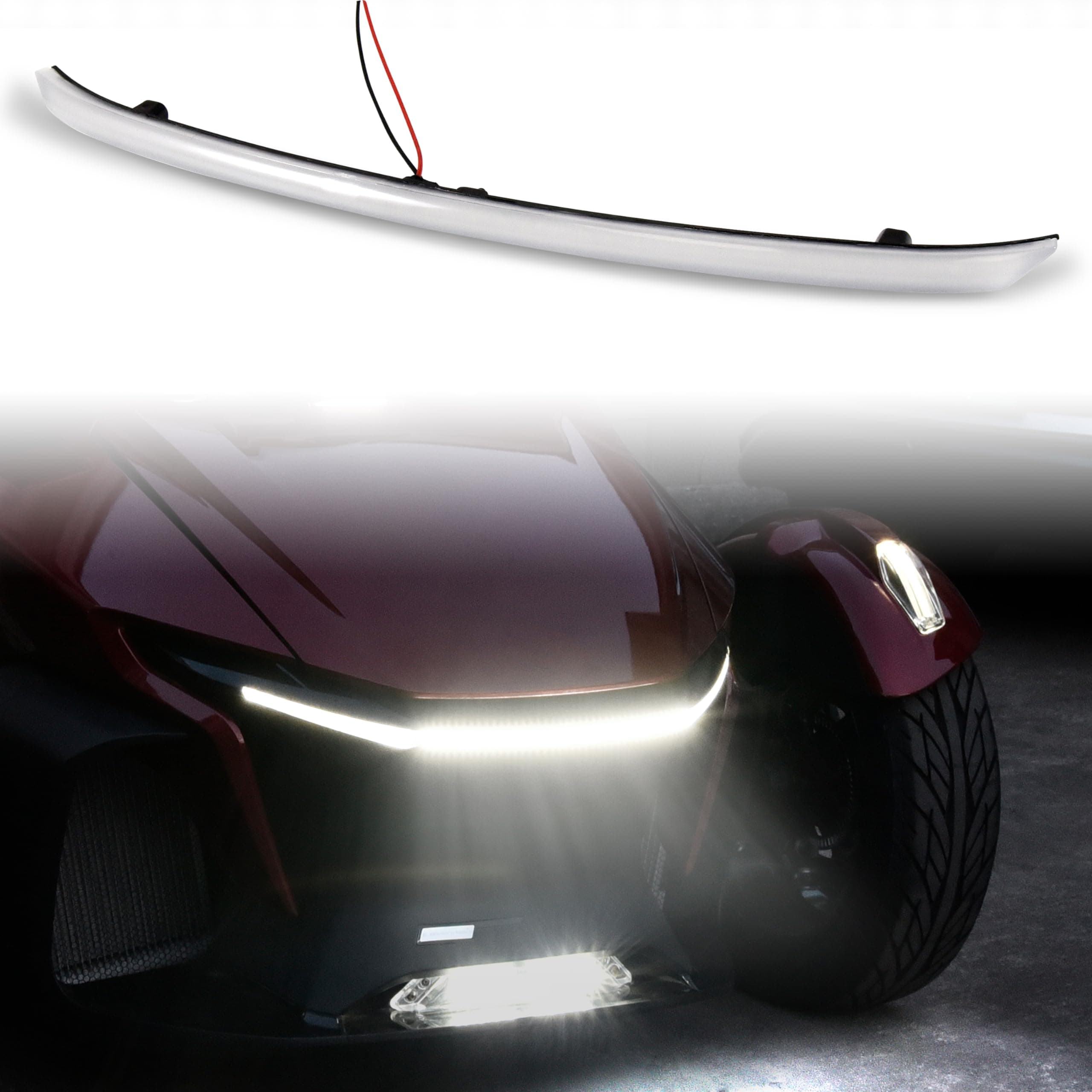 SAUTVS LED Center Accent Light Kit for Can-Am Spyder RT, Front LED Auxiliary Driving Light Daytime Running Light DRL for Can Am Spyder RT 2020-2024 Accessories