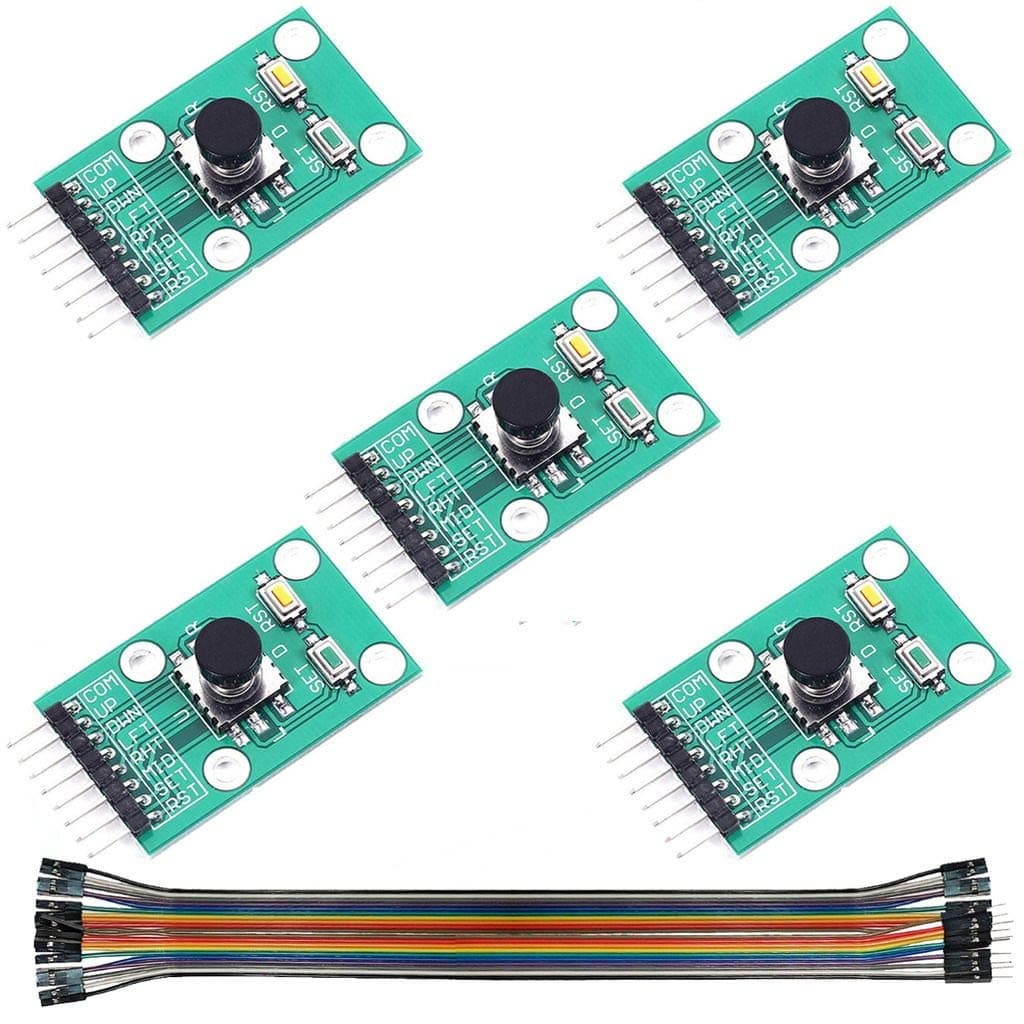 DAOKI 5Pcs Button Module Rocker Five Direction Button Module Navigation for MCU AVR Game 5D Rocker Joystick Independent Keyboard for Arduino Joystick Module 5-Channel with Dupont Wire