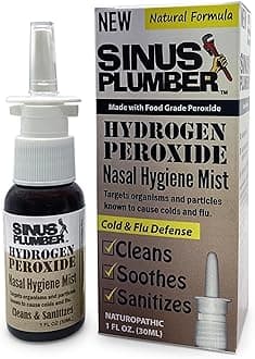 Sinus Plumber Hydrogen Peroxide Nasal Hygiene Mist - Deep Cleans Nose from Airborne Particles for Immune Defense