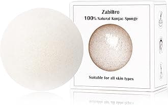 Natural Konjac Facial Sponges - Semicircles - for Gentle Face Cleansing and Exfoliation Eco-Friendly - Skincare Face Body Washing Cleaning - with White Pure,1pc.