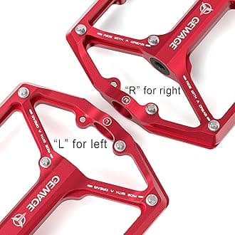 GEWAGE Road/Mountain Bike Pedals - 3 Layers Bike Pedals - 9/16" CNC Machined Flat Pedals with Removable Non-slip Spikes