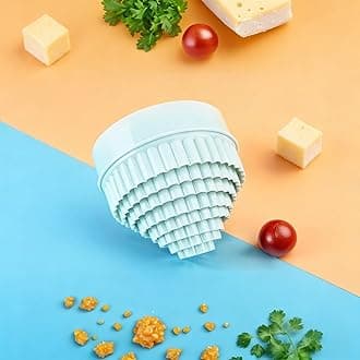 Sweet seven Double Edged Round & Fluted Cookie Cutter Set - Biscuits, Scones, Pastry Baking Tools - Duck Egg Blue, 8 Pieces