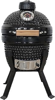 – Ceramic BBQ Grill, 13" Picnic I Mini Kamado BBQ Charcoal Grill, Egg bbq, Kamado Barbecue Grill I Portable Oven and Smoker with Stand