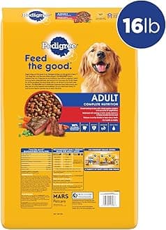 Pedigree Complete Nutrition Adult Dry Dog Food Grilled Steak & Vegetable Flavor Dog Kibble, 16 lb. Bag