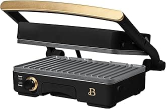 Beautiful 2-in-1 Panini Press & Indoor Grill with Removable Non-Stick Plates, Adjustable Temperature Control, Cool-Touch Handle, PFOA & PFOS-Free, Heats up to 450° - Powerful 1200 Watts (Black Sesame)
