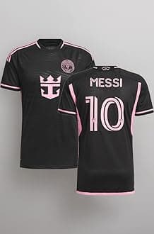 RJM Football Soccer Messi 10 Jersey Miami Tshirt Black (Kids,Boys,Men)
