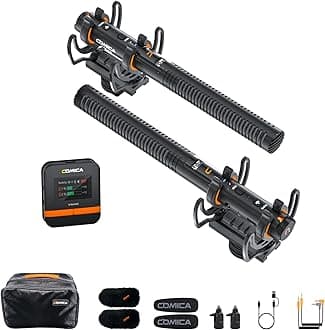 Comica VM40 Wireless Shotgun Microphone Transmitter, 32GB Memory, 32-Bit Float Recording, 200M Range, Super Cardioid, Low Cut Filter, Directional Microphone for Filmmakers, Interviews, Reporters,