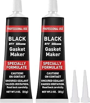 RTV Silicone Gasket Maker, High Temp Silicone Resist Oil, Anti-Freeze RTV Silicone Sealant for Engines, Gearboxes, Pumps, Superchargers (Black, 170g)