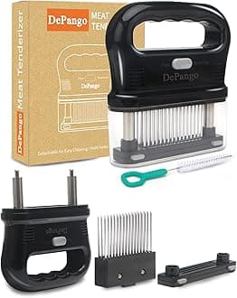 Meat Tenderizer, Meat Tenderizer Needle with Heavy-Duty Stainless Steel 48 Blades for Tenderizing Steak/Chicken Breast/Pork Chops/Beef Brisket, Detachable for Cleaning, Dishwasher Safe (Large)