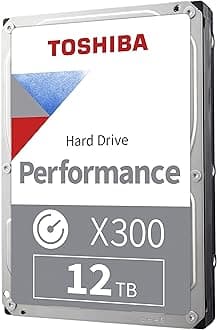 TOSHIBA X300 12TB Performance & Gaming 3.5-Inch Internal Hard Drive - CMR SATA 6 GB/s 7200 RPM 512 MB Cache - HDWR51CXZSTA