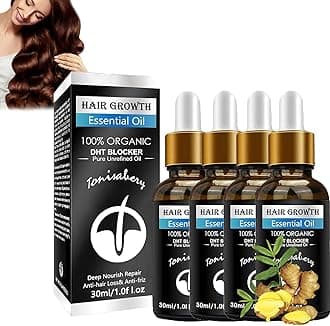 Restorex Hair Growth Serum for Men, Natural Rosemary Oil to Prevent Hair Thinning Prevent Hair Loss, Promotes Lush Hair Growth Natural Hair Essential Oils, Promote Thicker Hair Growth for Men (4Pcs)