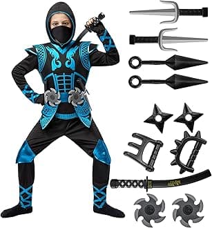 Spooktacular Creations Halloween Golden Ninja fighter costume for kids Toddlers Boys, Fancy Dress for Christmas, Carnival