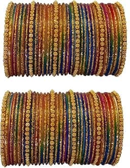 GLASS EMPIRE GLASS BANGLES SET FOR WOMEN & GIRLS (PACK OF 60)