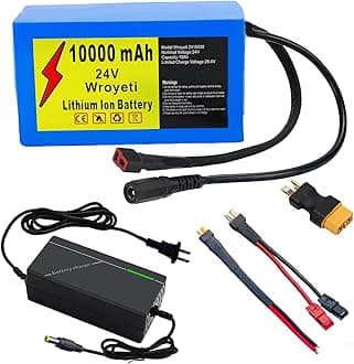 24V 10AH Electric Bike Lithinum Ion Battery 24V Battery 10Ah Ebike, XT60 Connector,T-Plug to Anderson Extension Cord for 100-350W Electric Bicycles Motor