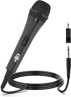 Singing Machine SMM-205 Unidirectional Dynamic Microphone with 10 Ft. Cord,Black