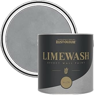 2.5L Water-based Limewash Effect Wall Paint - No.270, Soft Mid Grey, 11m2/L Coverage, Fast-Drying, Low Odour, Infinitely Recyclable Tin, Made in UK