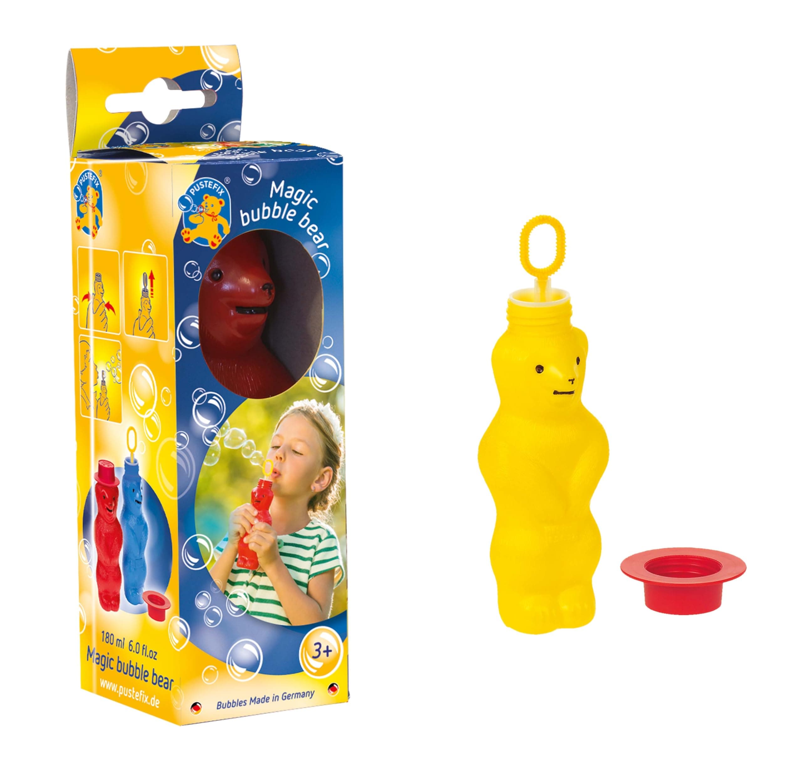 Bubble Bear 6 oz Bubble Blowing Squeeze to Blow Toy for Kids (Assorted Colors)