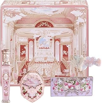 Flower Knows Violet Magic 5-Piece Makeup Gift Set,Lip Gloss*1+Blush*1+Eyeshadow*1+Hair Clip*1+Gift Box*1,Perfect Makeup Gift for Girls & Women