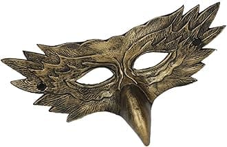 DorugageHalf Face Black Hawk masks | Cool Leather Bird masks | Half Face Halloween Costume Masks | Crow Animal Face Masque Accessories For Halloween Dress Up Party
