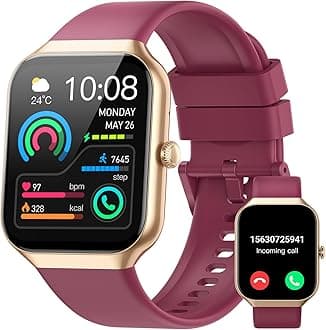 Smart Watch for Men Women (Answer/Make Call), 1.96"HD Smartwatch with Heart Rate/Sleep Monitor/Pedometer/Calories, 113+ Sports Fitness Watch, IP68 Waterproof Activity Tracker for Android iOS Wine Red