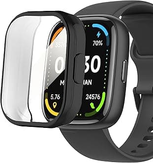 Lamshaw IDW26 Smart Watch Case, TPU Case with Screen Protector Compatible for Faweio, KEEPONFIT, FUYOTI, Hikwel, Bambooinn IDW26 Smart Watch (2 Pack-Black+Clear)