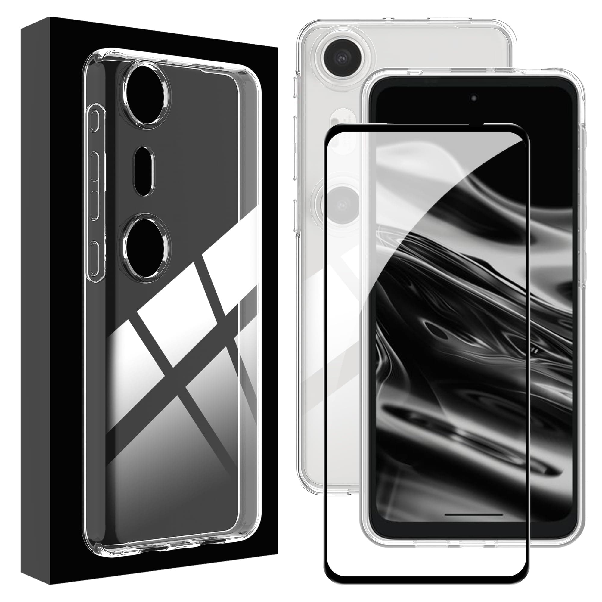 Case for Xreal Beam + Tempered Glass Screen Protector, Transparent Flexible TPU Case
