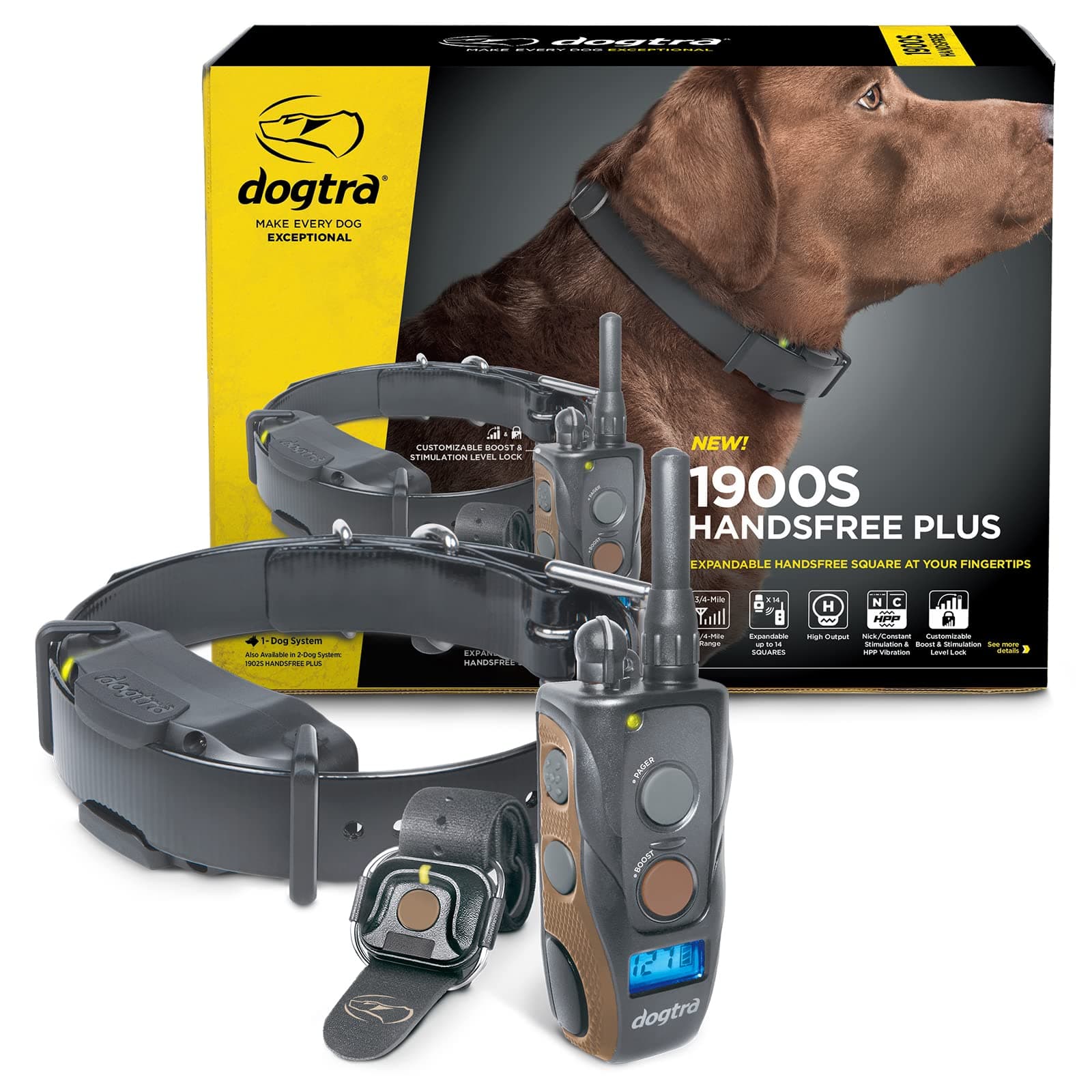 Dogtra 1900S HANDSFREE PLUS 1-Dog 3/4-Mile Waterproof Remote Training E-Collar
