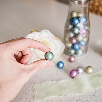 Galashield Glass Marbles Bulk Fillers | Metallic Color Round Beads for Vases, 5lb (Approx. 420 pcs)
